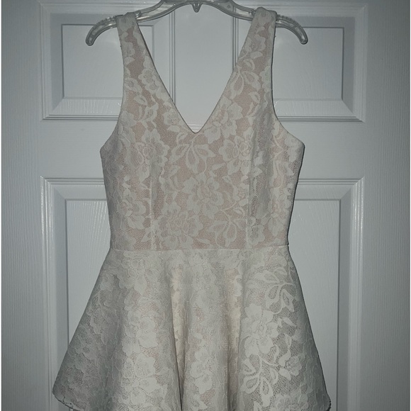 a'gaci | Dresses | Agaci White Lace Mini Dress | Poshmark